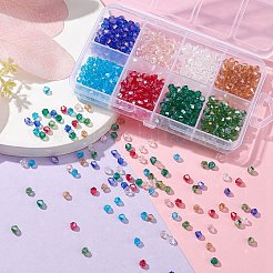 8 Strands 8 Color Faceted Bicone Transparent Glass Beads Strands&nbsp;EGLA-YW0001-61