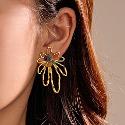 304 Stainless Steel Flower Stud Earrings&nbsp;FS-WG4A170-01