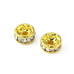 Brass Rhinestone Spacer Beads&nbsp;RB-YW0001-04A-01G
