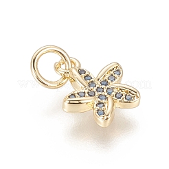 Brass Micro Pave Cubic Zirconia Charms&nbsp;ZIRC-F112-02G