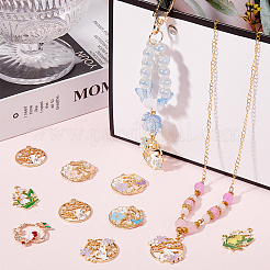 36Pcs 18 Styles Rack Plating Alloy Enamel Pendants&nbsp;FIND-SC0012-30