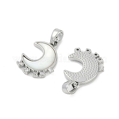 Natural White Shell Moon Pendants&nbsp;KK-U043-23P-02