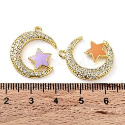 Brass Brass Micro Pave Cubic Zirconia Pendants&nbsp;KK-F871-18G