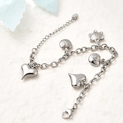 304 Stainless Steel Charm Bracelets&nbsp;BJEW-P368-06A-P