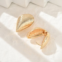 Brass Hoop Earrings for Women&nbsp;LS-EJEW-U041-06G