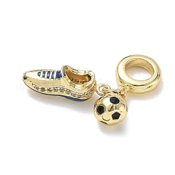 Brass Micro Pave Clear Cubic Zirconia European Dangle Charms&nbsp;CU-CBA765A-03G