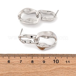 Nuggets Brass Dangle Stud Earrings&nbsp;EJEW-R025-13P