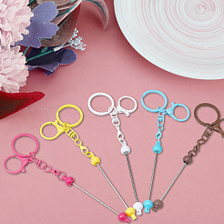 10Pcs 10 Colors Alloy Bar Beadable Keychain Clasps&nbsp;FIND-SC0017-20