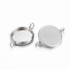 Tarnish Resistant 304 Stainless Steel Cabochon Connector Settings&nbsp;LS-STAS-K155-20P