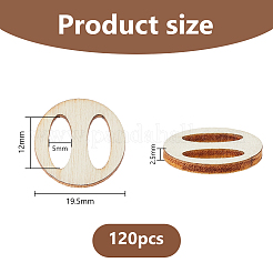 4 Sets 1-Hole Wood Buttons&nbsp;WOOD-DC0001-37