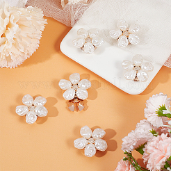 6Pcs Flower Alloy Rhinestone Cufflinks&nbsp;BUTT-ME0001-56