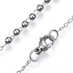 Non-Tarnish 304 Stainless Steel Rosary Bead Necklaces&nbsp;LS-NJEW-D285-40P