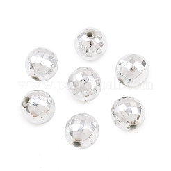 Faceted Round Plated Acrylic Beads&nbsp;PACR-L001-12mm-S