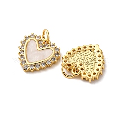 Brass Micro Pave Cubic Zirconia Pendants&nbsp;KK-D390-26G-02