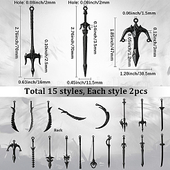 30Pcs 15 Styles Alloy Big Pendants&nbsp;FIND-SC0018-11