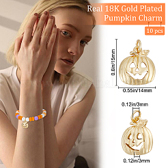 10Pcs Halloween Brass Pendants&nbsp;KK-BBC0005-33