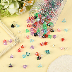 500Pcs 10 Colors Acrylic Bead Caps&nbsp;OACR-SC0002-32