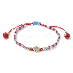 Glass Seed Beaded Braided Beads Bracelets for Women&nbsp;BJEW-MZ00122-03