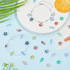 300Pcs Ocean Theme Baking Paint Handmade Lampwork Beads&nbsp;LAMP-SP0001-06