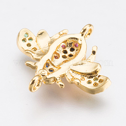 Brass Micro Pave Cubic Zirconia Links&nbsp;ZIRC-E148-32G