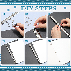 Iron Notebook 3-Ring Loose Leaf Book Binder Hinged Clamp&nbsp;LS-FIND-WH20007-15D-P