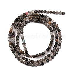 Natural Black Rutilated Quartz Beads Strands&nbsp;G-RM250104-C4