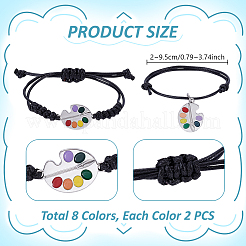 16Pcs 8 Colors Waxed Polyester Cord Bracelets&nbsp;BJEW-PH02028