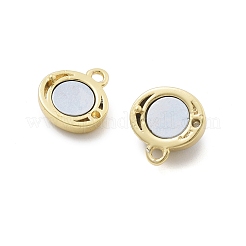Brass Natural Black Lip Shell Epoxy Magnetic Clasps&nbsp;KK-G528-01G-01