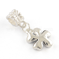 Silver Color Plated Flower Metal Alloy Enamel European Dangle Charms&nbsp;ENAM-Q421-28