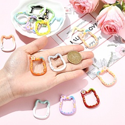 10Pcs Spray Painted Alloy Spring Gate Rings&nbsp;FIND-YW0010-54