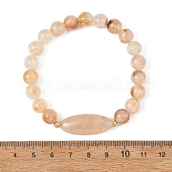 Natural Mixed Stone Round and Oval Beaded Stretch Bracelets&nbsp;BJEW-JB14485