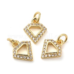 Brass Micro Pave Cubic Zirconia Pendants&nbsp;KK-E048-08G