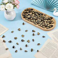 120Pcs 3 Styles CCB Plastic with Alloy Cord Ends&nbsp;FIND-WR0013-11