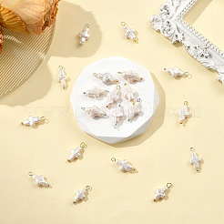 10Pcs 2 Styles Natural Keshi Pearl Cross Pendants&nbsp;PALLOY-YW032