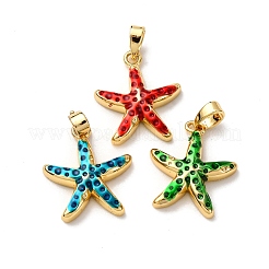 Brass Enamel Pendants&nbsp;KK-K305-02G