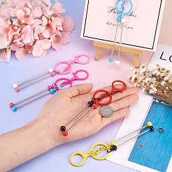 5Pcs 5 Colors Alloy & Iron Beadable Bar Keychain for DIY Crafts Jewelry Making&nbsp;KEYC-TA0001-28