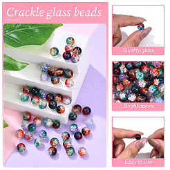DIY Round Crackle Glass Beads Bracelets Making Kits&nbsp;DIY-YW0016-06