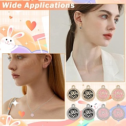 24Pcs 4 Colors Rack Plating Alloy Enamel Pendants&nbsp;ENAM-YW0009-17