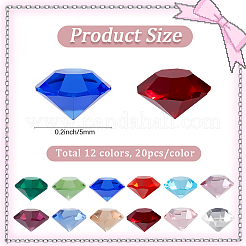 240Pcs 12 Colors Glass Rhinestone Cabochons&nbsp;GLAA-SC0003-19