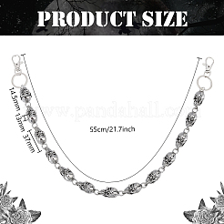 Skull Zinc Alloy Link Chain Belts&nbsp;AJEW-WH0070-24AS