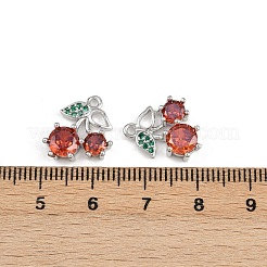 Brass Micro Pave Cubic Zirconia Pendants&nbsp;KK-C115-03C-03P