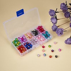 10 Colors Round Transparent Crackle Glass Beads&nbsp;CCG-YW0001-B