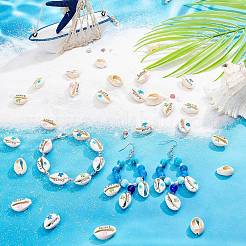48Pcs 12 Style Printed Cowrie Shell Beads&nbsp;SHEL-PH0001-31