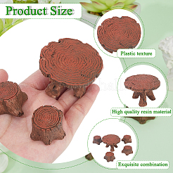 1 Bag Resin Tree Stump Chair & Table Set&nbsp;DJEW-CN0001-41