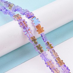 Transparent Electroplate Glass Beads Strands&nbsp;GLAA-F122-05C