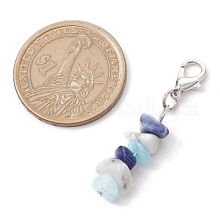 Natural Howlite & White Jade & Sodalite Chips Pendant Decoration&nbsp;HJEW-JM02304-02