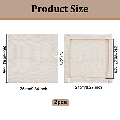 Wood Square Crochet Frame&nbsp;AJEW-WH0650-33