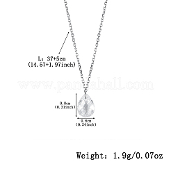 S925 Silver Zircon Water Drop Earrings Necklace Set Elegant Minimalist Jewelry for Daily Wear&nbsp;ZZ8208-2