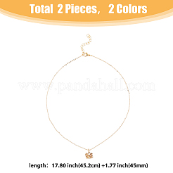 2Pcs 2 Colors Alloy Pendant Necklaces Set&nbsp;NJEW-FI0001-54