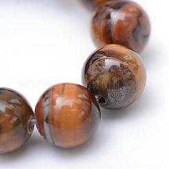 Round Natural Tiger Eye Bead Strands&nbsp;G-R345-4mm-25